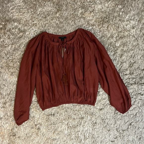 NWT J. Crew Tassel Tie-Front Crop Top - Picture 2 of 12